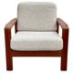 Vintage Scandinavian armchair in teak and wool - 1960s