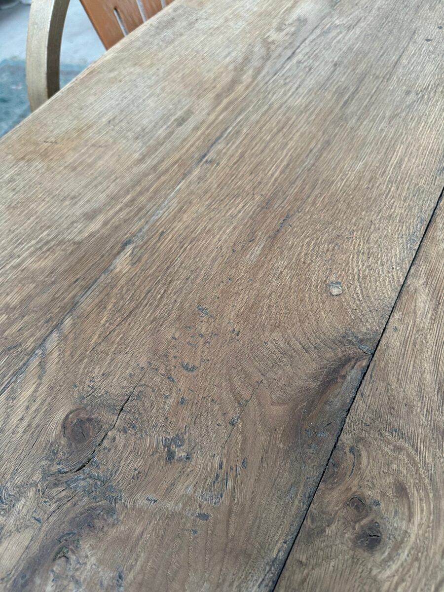 Solid oak campaign table