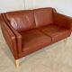 Vintage Danish mid-century Mogens Hansen 2 person cognac leather sofa