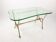 Italian coffee table with etched glass and brass base, 1960