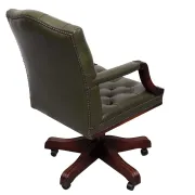 Chesterfield Green tufted Leather desk chair by Wade England 1960s