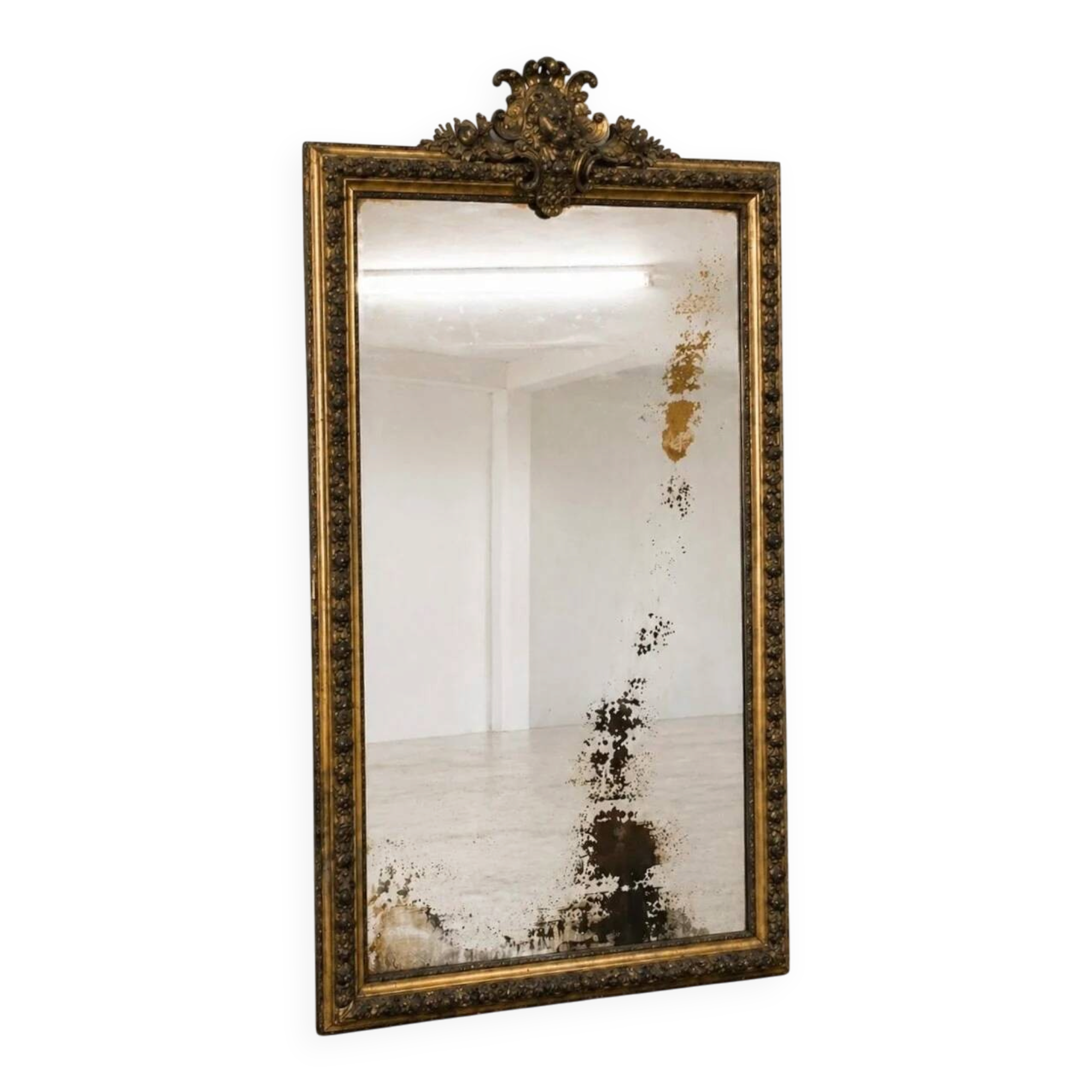 Miroir à fronton au lion — France, XIXe siècle