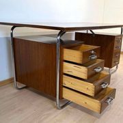 Vintage Bauhaus Oak Veneer Desk from Mücke & Melder, 1940s