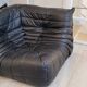 Corner sofa Togo black leather