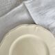 Set of 5 vintage earthenware flat plates stamped Longchamp beige color classic style