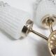 Pair of brass and glass wall lights 1960