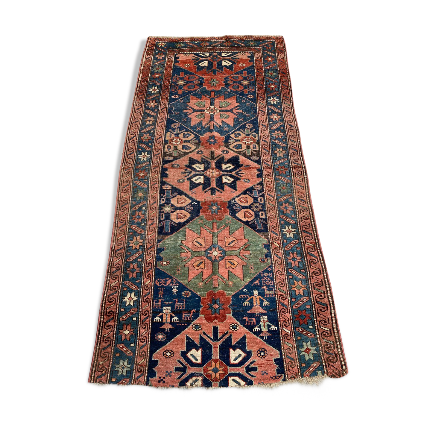 Pretty old Persian tribal Kurdish carpet 124x268 cm