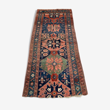 Pretty old Persian tribal Kurdish carpet 124x268 cm