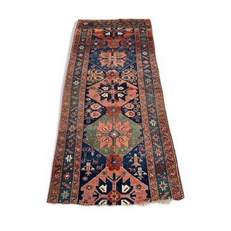 Tapis ancien persan kurde tribal 124x268 cm