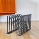 Black metal magazine rack Design attributed to François Arnal for Atelier A Made in France 1970