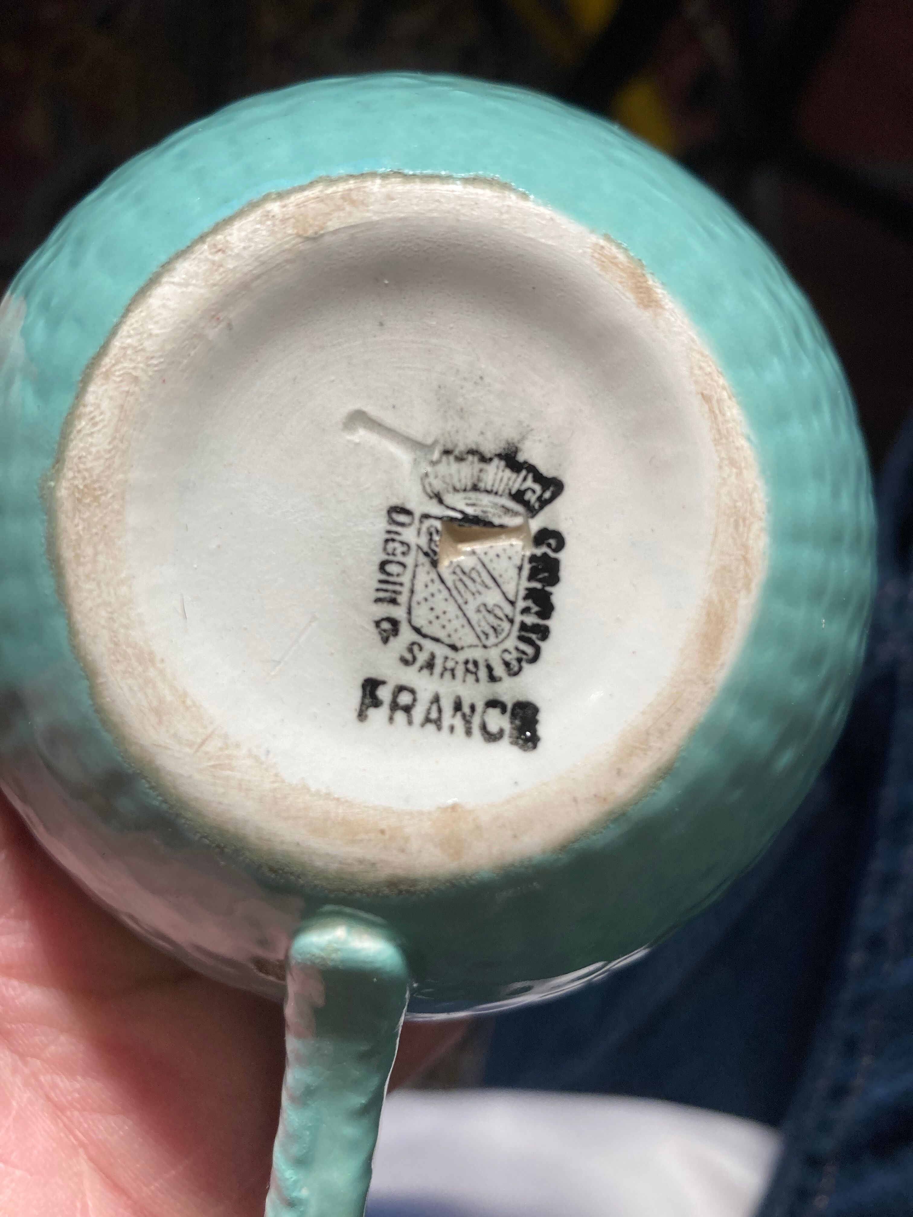 5 cups and vintage coffee saucers Digoin & Sarguemines