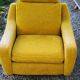 Armchair of the 70s velvet base sleigh in solid mahogany
