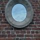 Oval wooden mirror