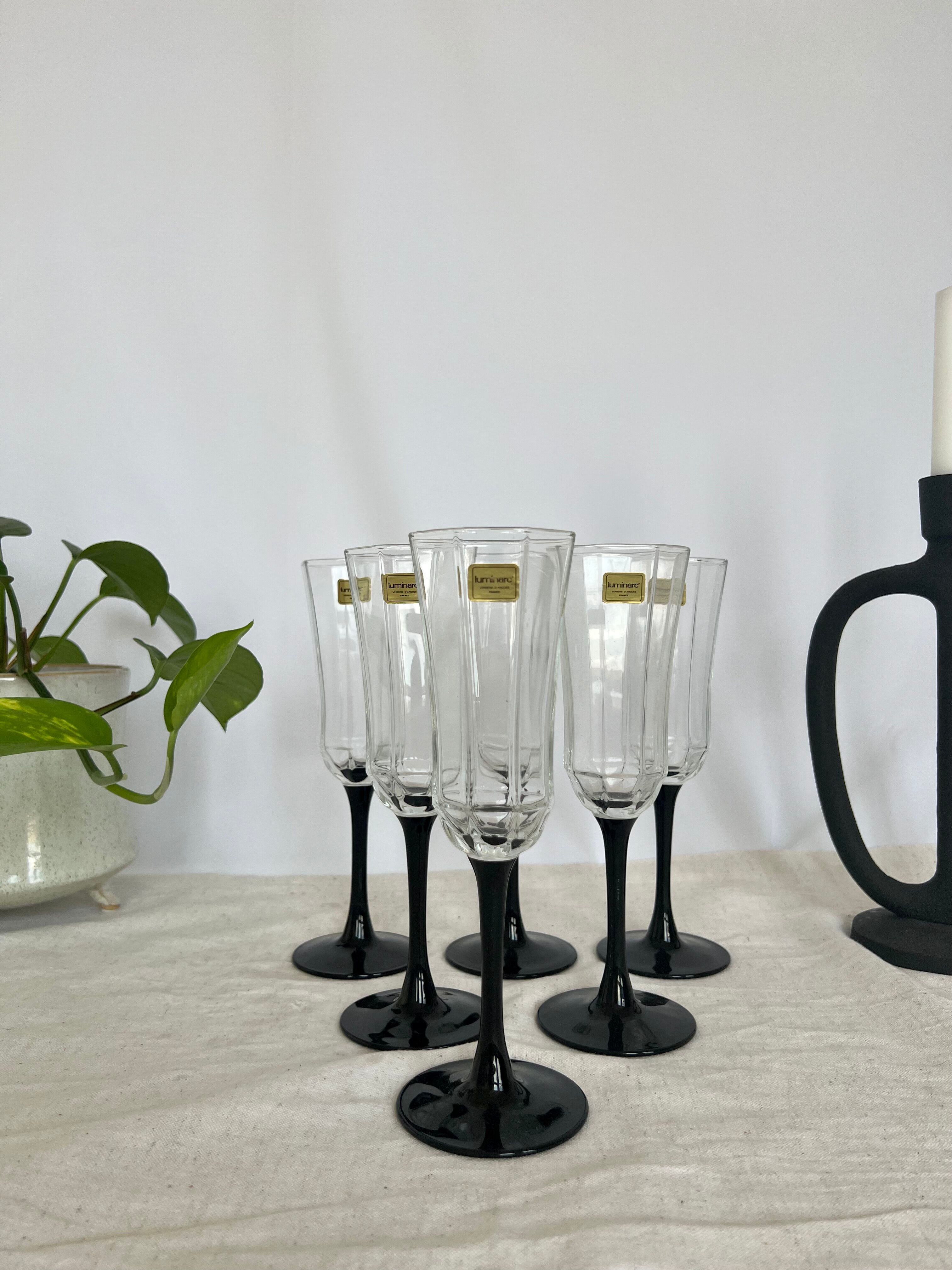 Six vintage champagne glasses Luminarc Octime 70s-80s