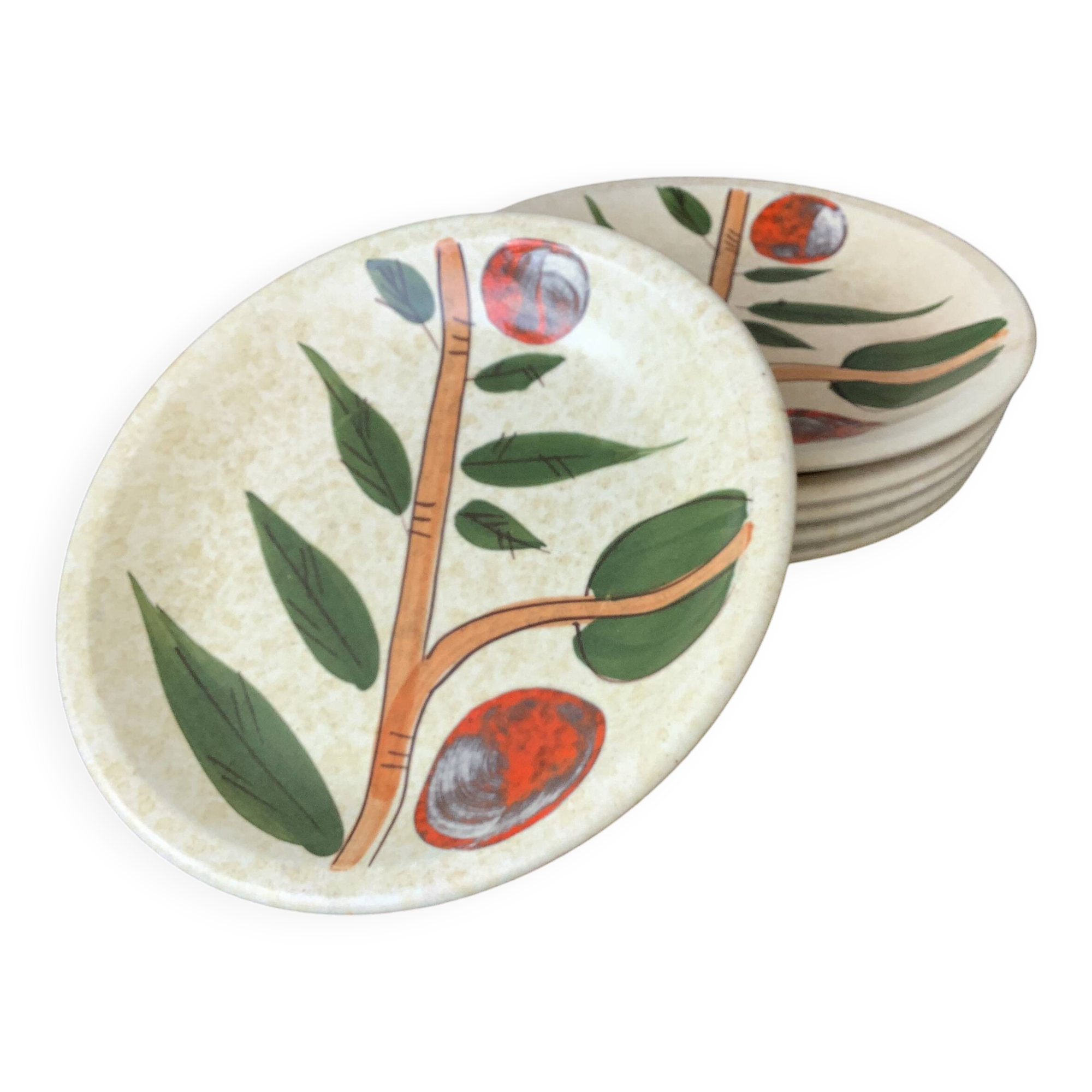 6 ceramic plates, Terragona model, San Marciano, Italy, 1970
