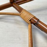 High stool in bamboo and rattan, circa 1960.