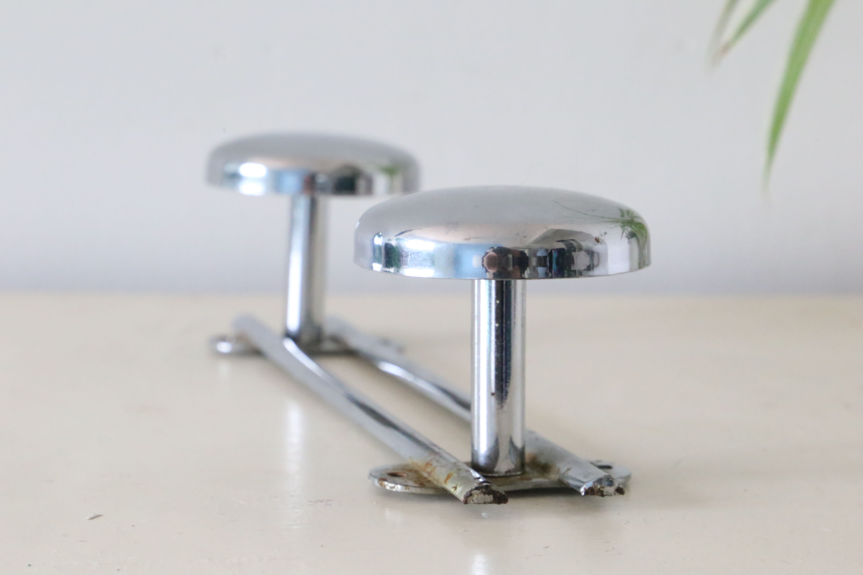 Chrome aluminum coat rack, vintage
