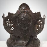 Cast Iron planter decorated with masks and lion paws, France 1850s