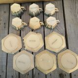 Set of 6 coffee cups with morvan sandstone saucers