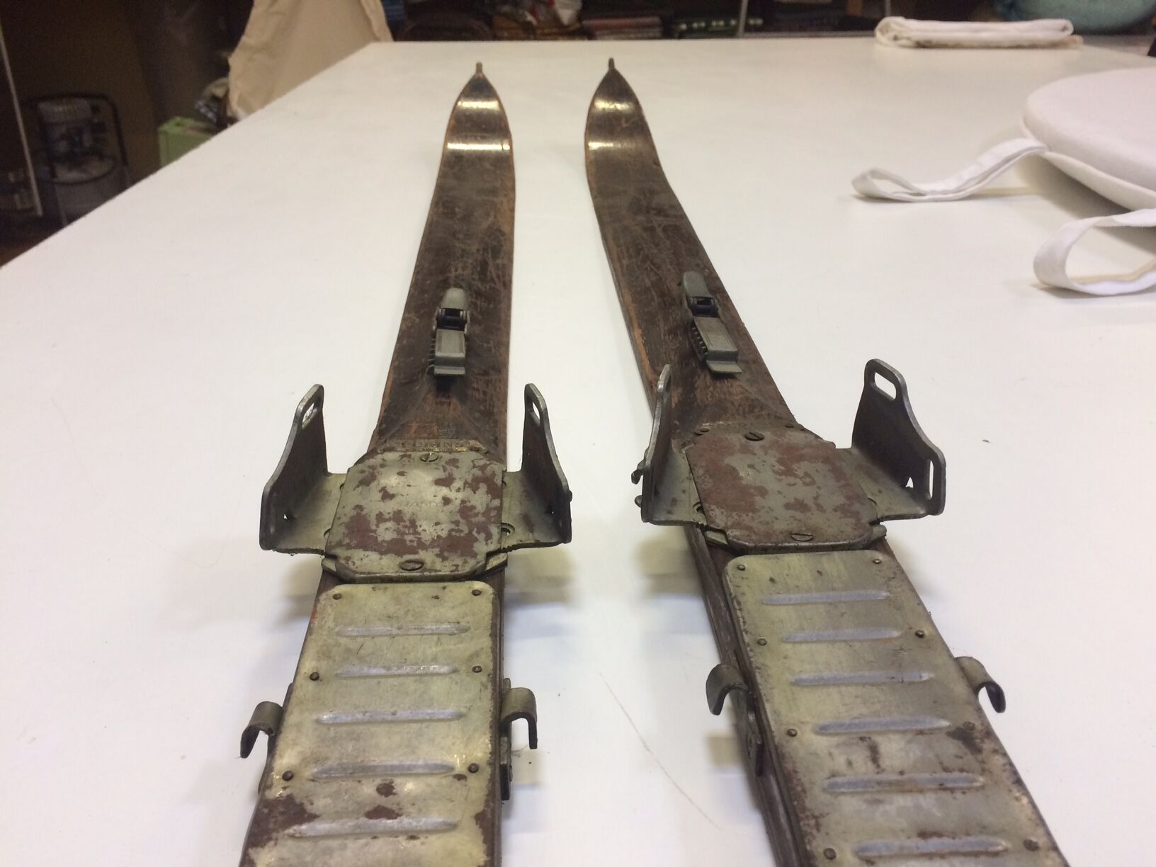 Pair of old wooden skis 1900