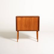 Cabinet de bar tambour en teck scandinave