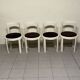 Lacquered wooden chairs with fabric, 1970s, set of 4