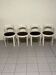 Lacquered wooden chairs with fabric, 1970s, set of 4
