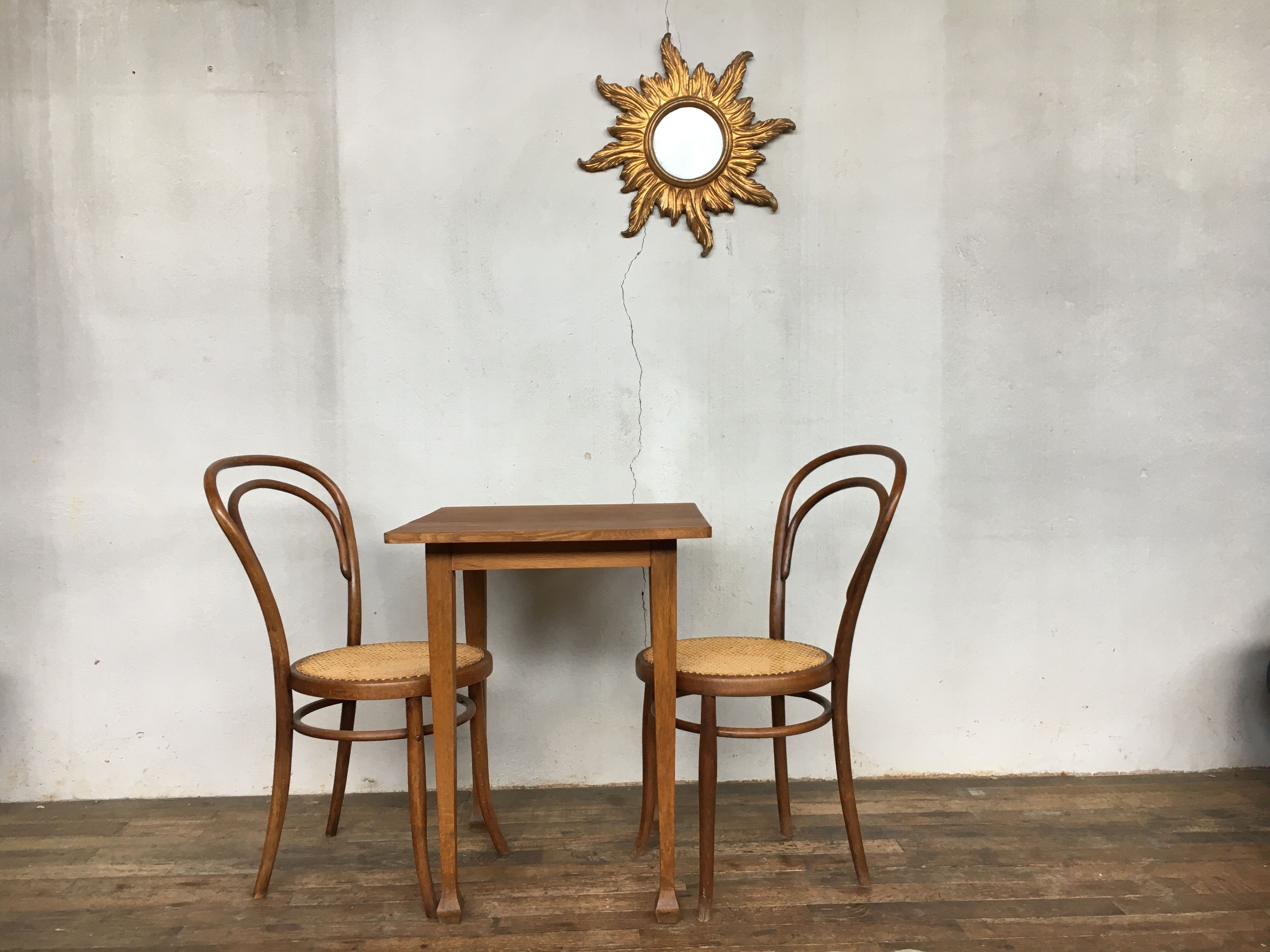 Table square vintage feet trumpet beech tray solid beech