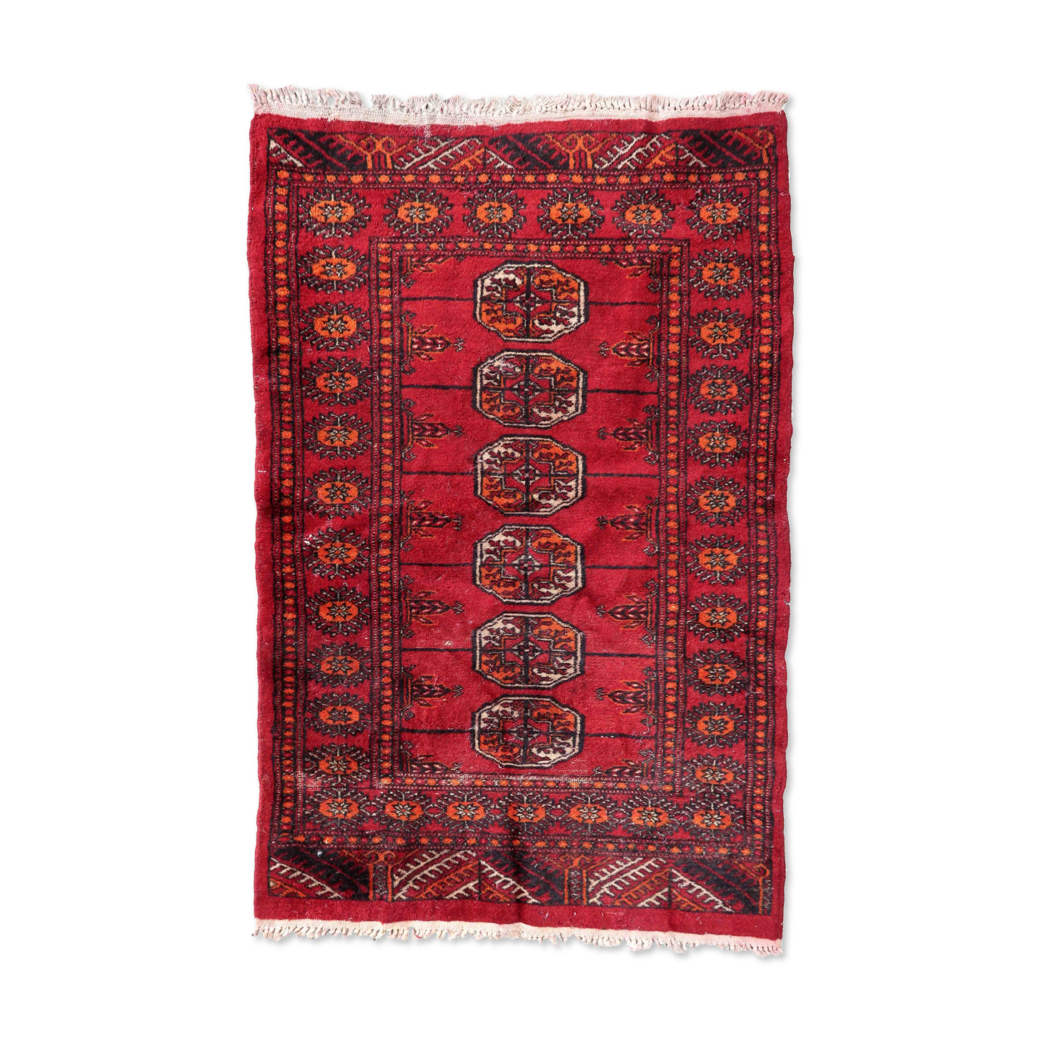 Vintage pakistani carpet lahore handmade 80cm x 122cm 1970s