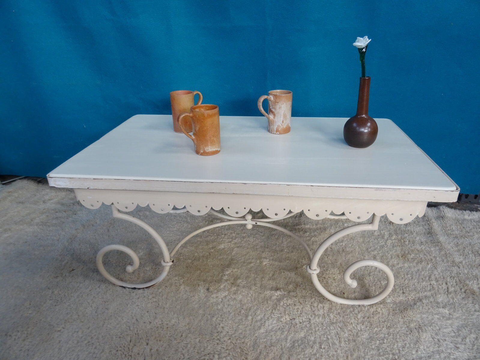 Table basse fer forgé plateau bois | Selency
