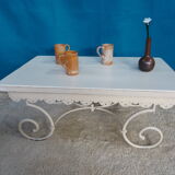 Table basse fer forgé plateau bois