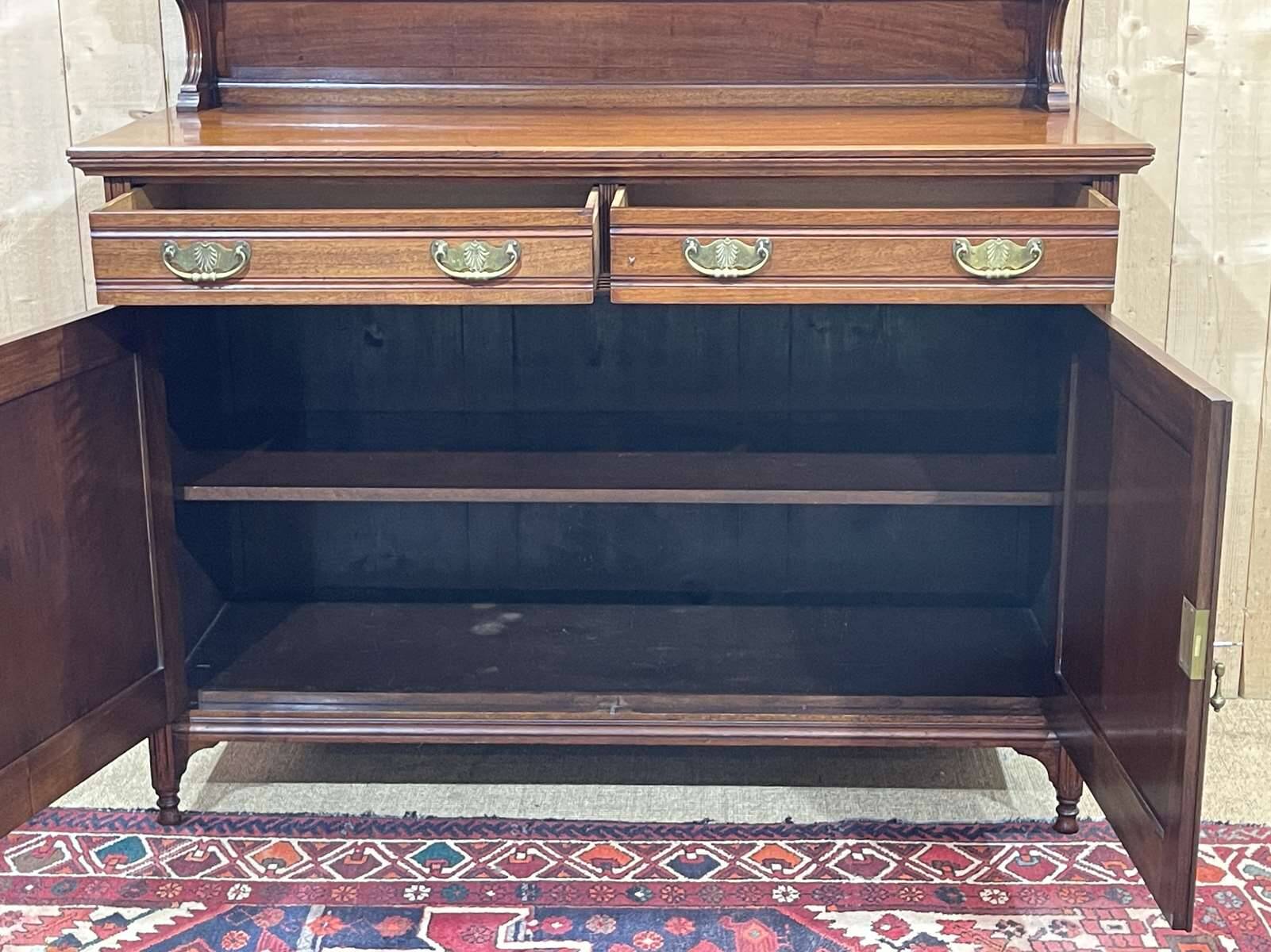 English art nouveau buffet in mahogany early twentieth century