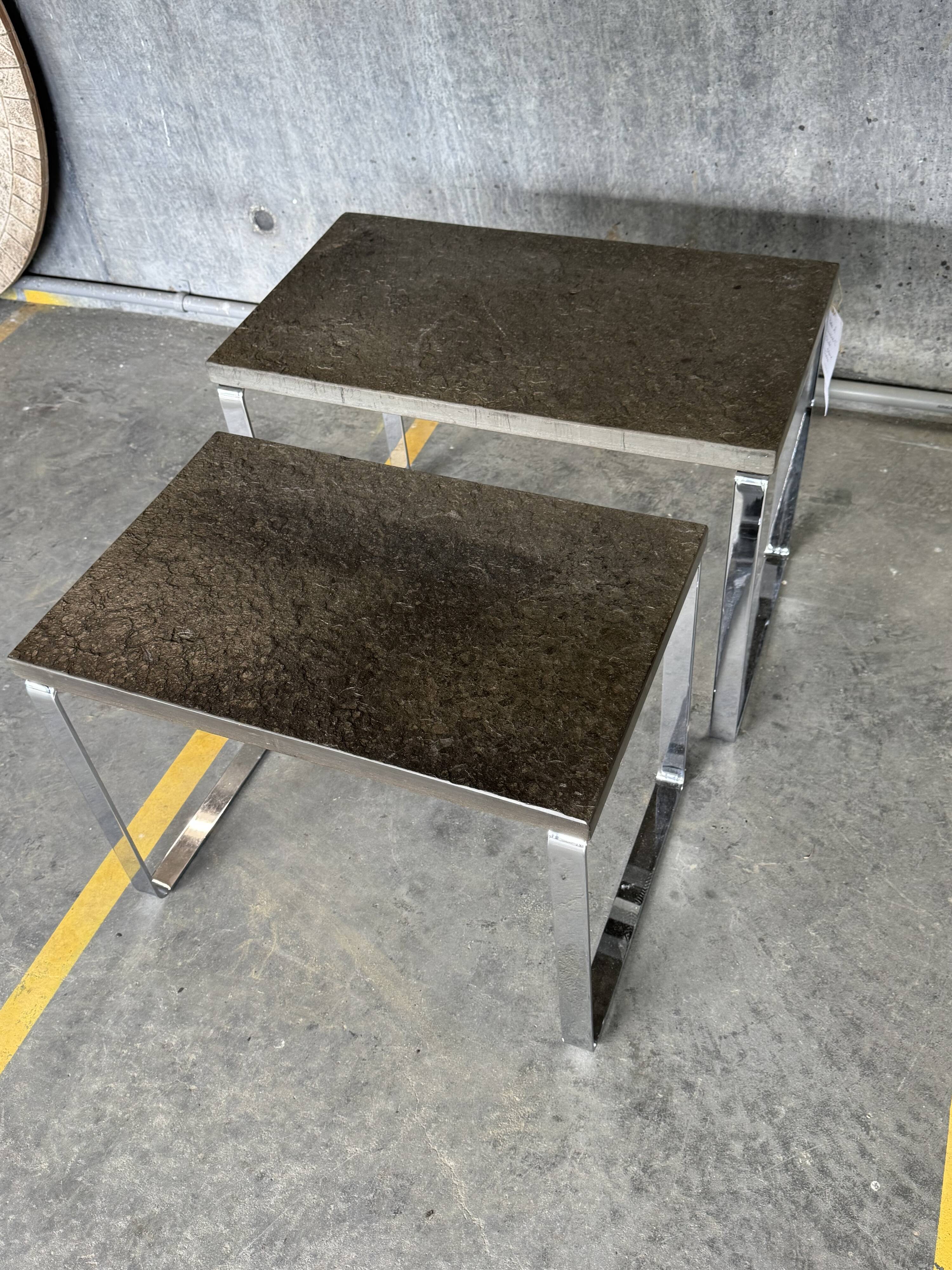 Nest of Draenert Slate Stone Tables