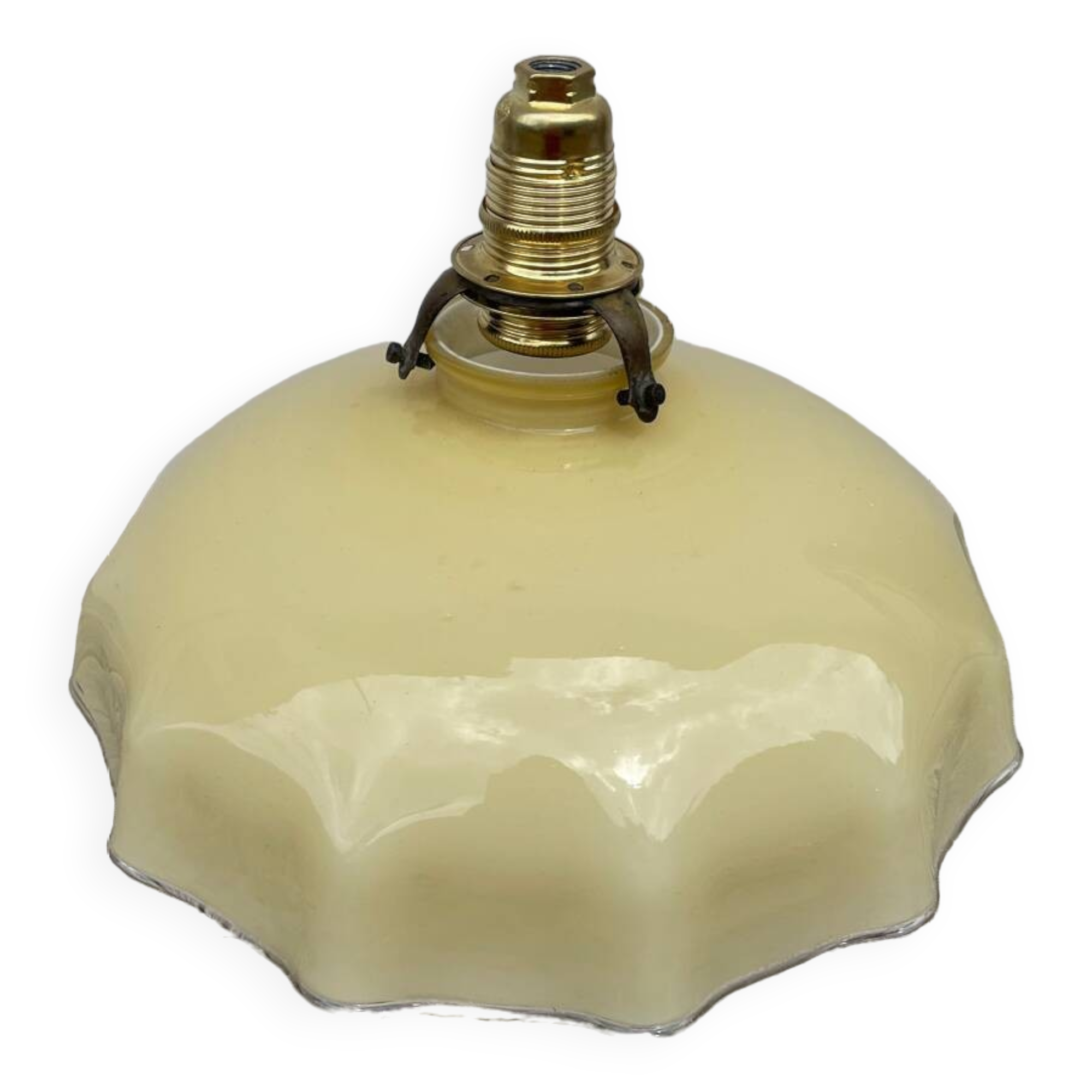 White and beige glass pendant light
