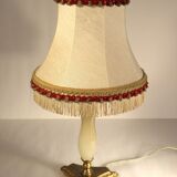 Onyx and fabric table lamp