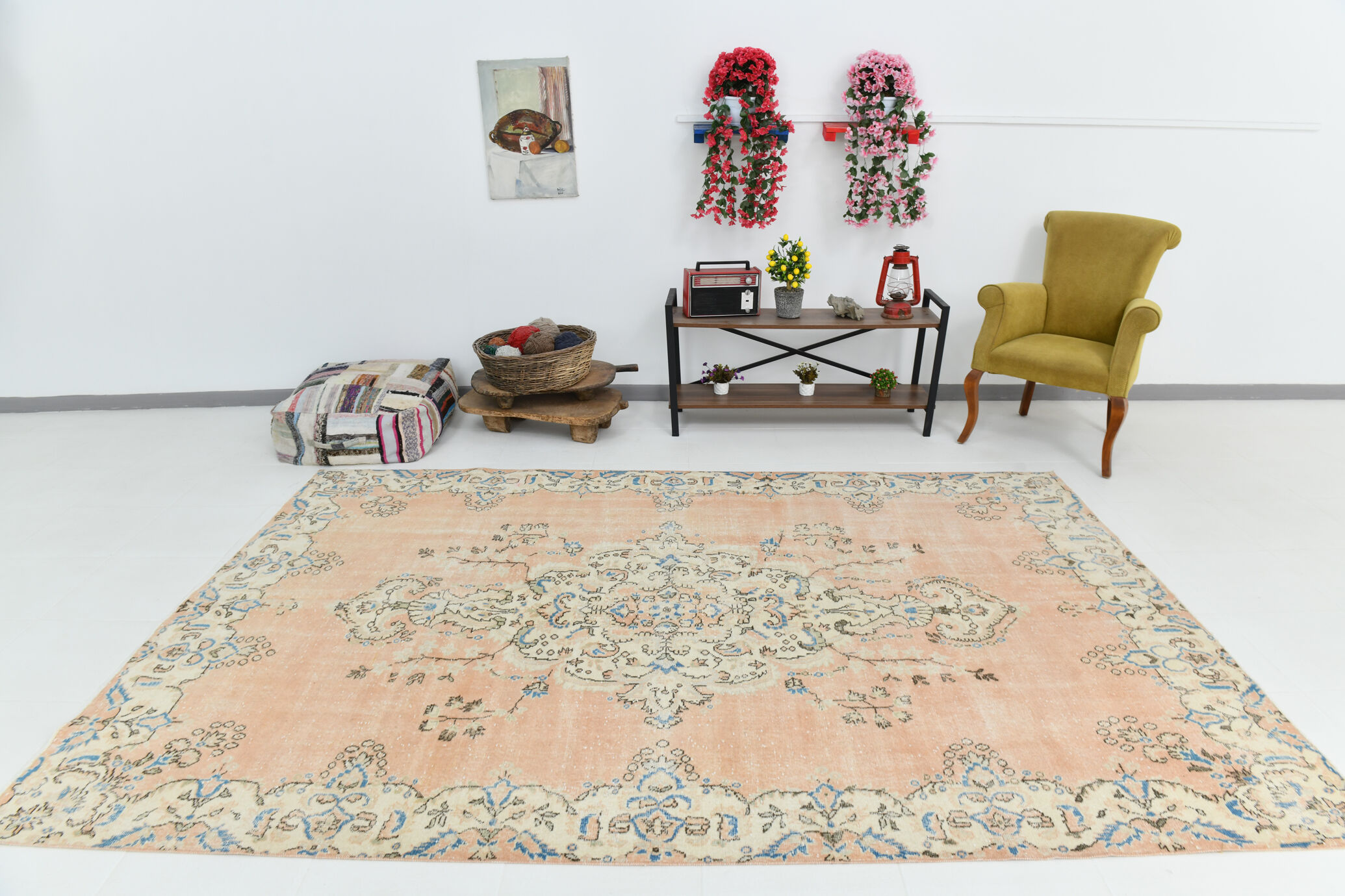 7x10 oriental peach turkish rug 206x309cm