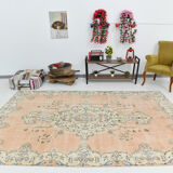 7x10 oriental peach turkish rug 206x309cm