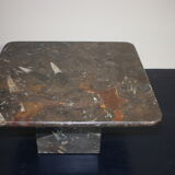 Table basse vintage en pierre fossilisée