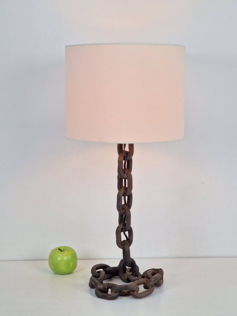 Brutalist Chain Table Lamp attributed to Franz West, 1980s