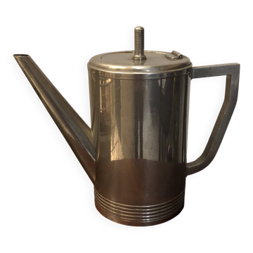 Stainless steel teapot in Art Deco style