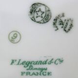 2 dinner plates, soup plates, dessert plates and Legrand Limoges 1920 relish dish