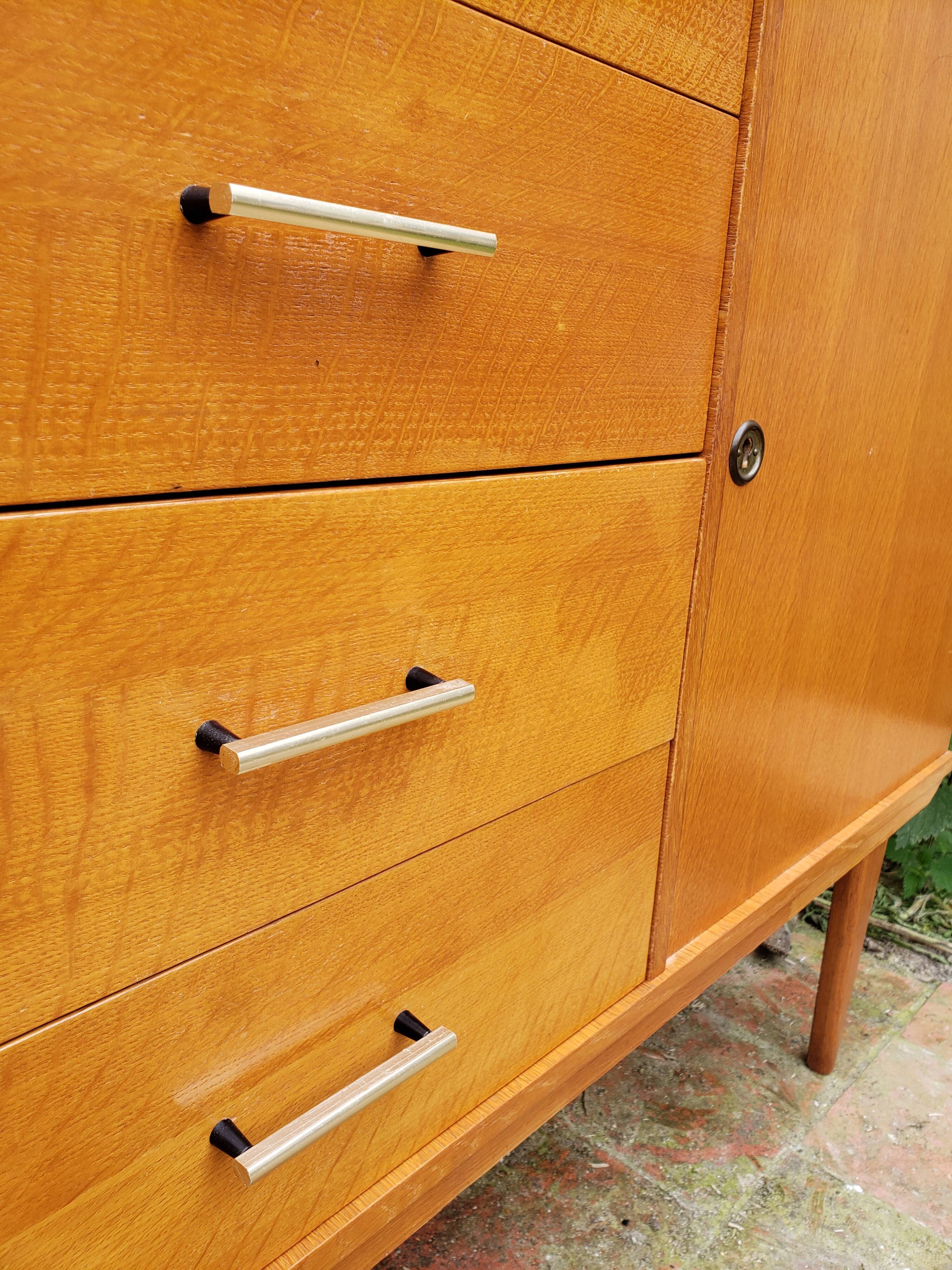 Buffet chest of drawers vintage golden honey