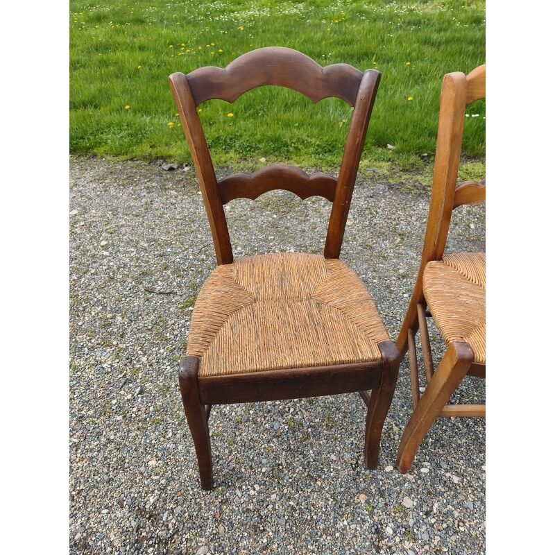 6 chaises paillées anciennes