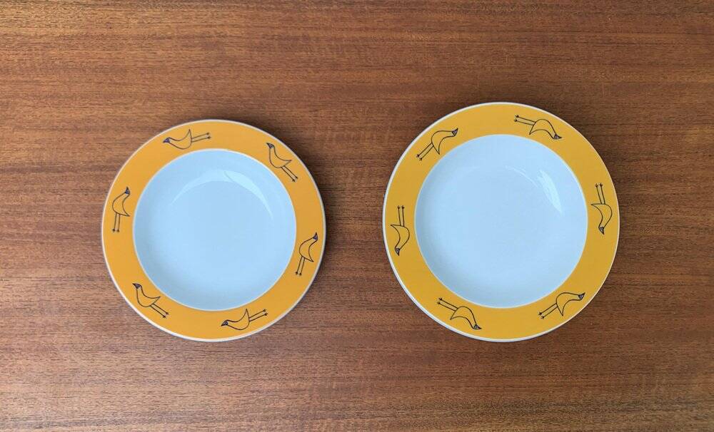 Postmodern German series of flying objects, soup plates by David Palterer and Sieger Design for Arzberg, 1990s, set of 7.