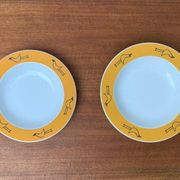 Postmodern German series of flying objects, soup plates by David Palterer and Sieger Design for Arzberg, 1990s, set of 7.