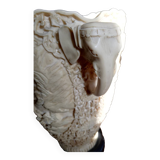 Large Chinese vase in white Cinnabar on fixed base