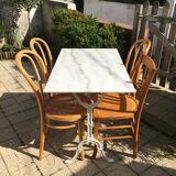 White marble bistro table