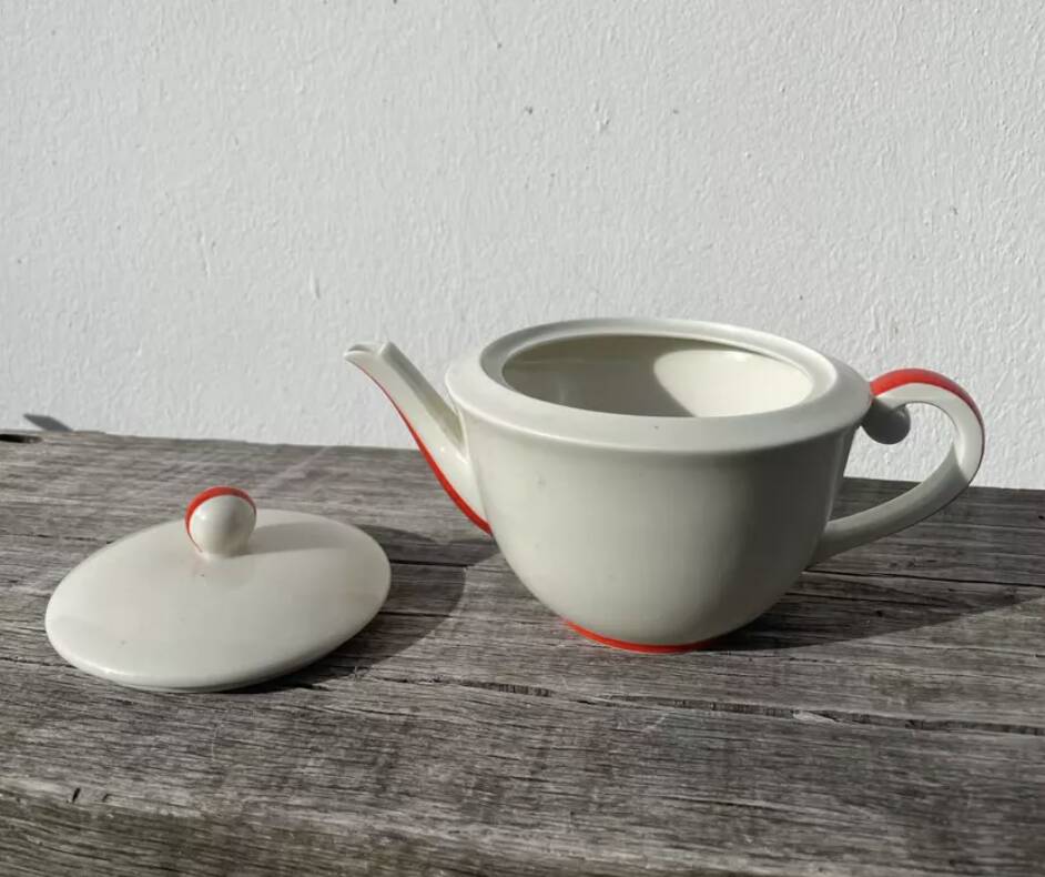 White Limoges porcelain teapot