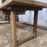 Grande table de ferme ancienne en hêtre 2m56 vintage rustique 10 places