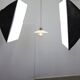 Mid-Century Italian Ceramic and Brass Pendant Lamp
